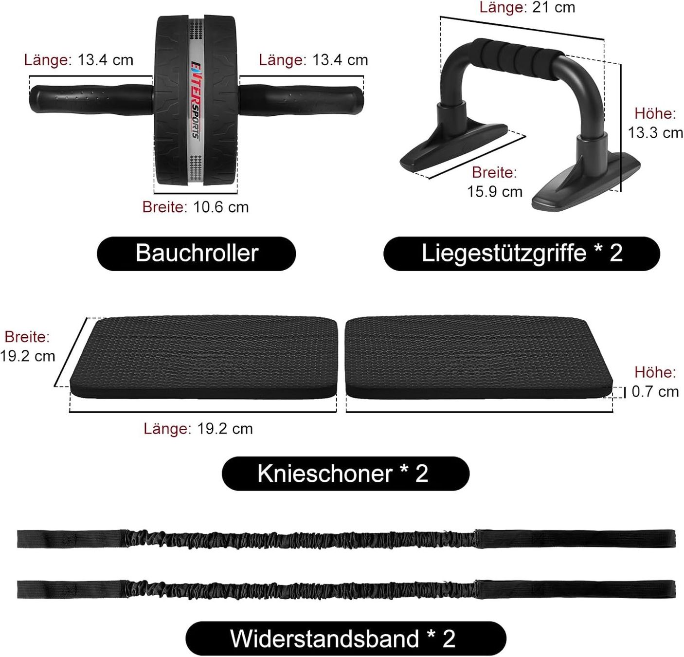 Hometrainer: Bauchroller mit 2 Kniematten für Anfänger und Profis – Nuovo e nell'imballaggio originale da St. Gallen venduto da RestpostenSG 3