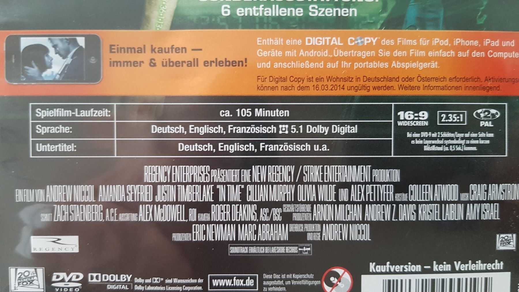 Tutti i DVDs: DVD In Time / Justin Timberlake – Usato da Oetwil am See venduto da fineli2 1