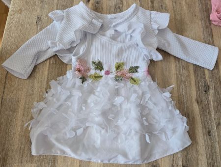 Kleid mit Bolero weiss Grösse 62/68