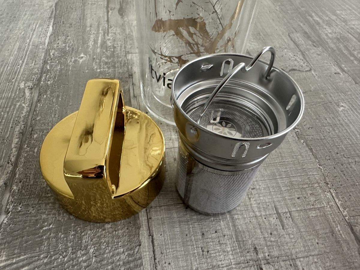 Borracce & Thermos: Schöne Teeflasche mit Hülle & Strainer, Gold, neu – Nuovo (secondo la descrizione) da Chur venduto da a02000s 3