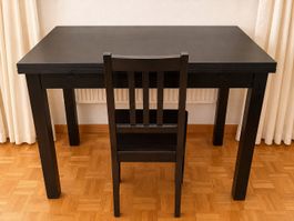 IKEA Pult/Tisch erweiterbar + Stuhl schwarzbraun