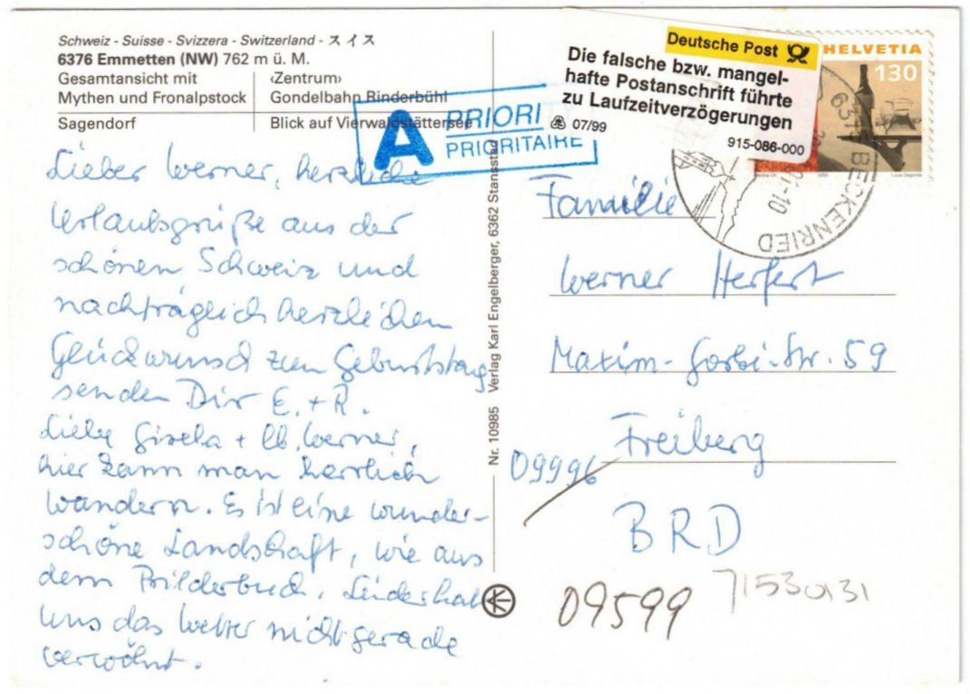 Ansichtskarten: Emmetten - 4 Bild AK – Gebraucht aus Binningen von Mountainrider 1