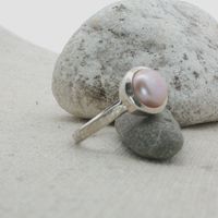 Feiner Silber Ring 925 mit Perle Grösse 61