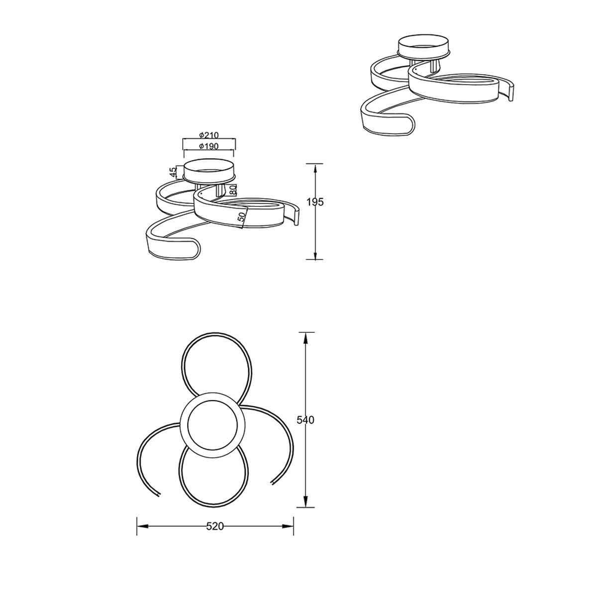 Lampadari & plafoniere: LED Deckenleuchte, Dimmer, 54 cm x 52 cm – Nuovo (secondo la descrizione) da Kreuzlingen venduto da Smart-Light 3