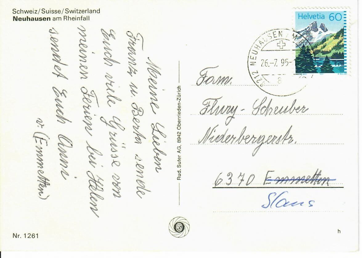 Ansichtskarten: Neuhausen am Rheinfall – Gebraucht aus Hochdorf von Ziegel-16 1