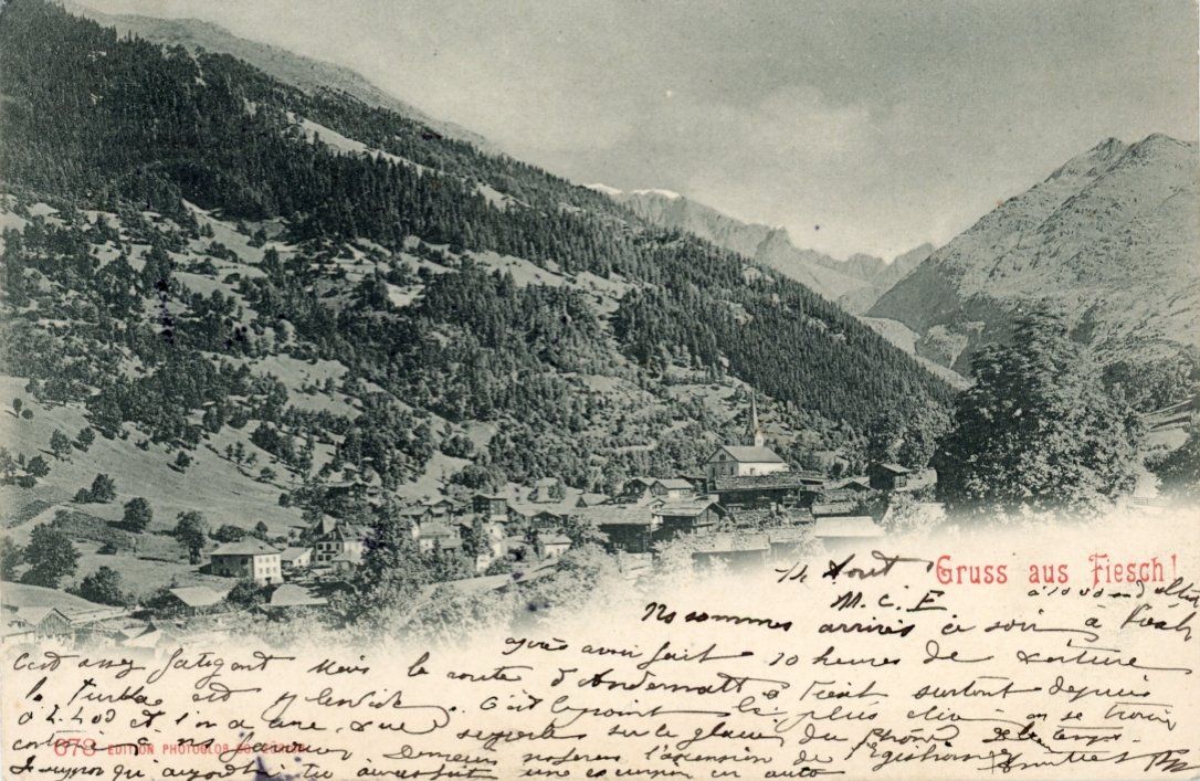 Cartoline postali: Fiesch   VS       um 1904 – Usato da Brig venduto da Valcards54