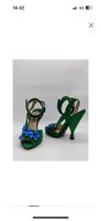 Prada Runway Green Suede Crystal Sandals size 39