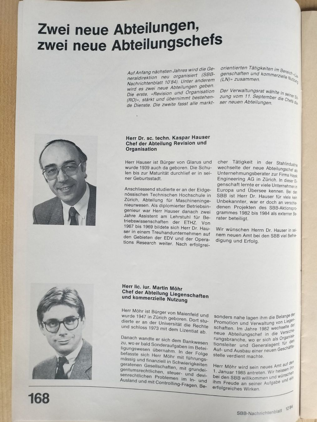 Riviste & Magazine: SBB CFF FFS Nachrichtenblatt von 1984 – Usato da Schwanden Sigrisw venduto da pho_2mc9 4