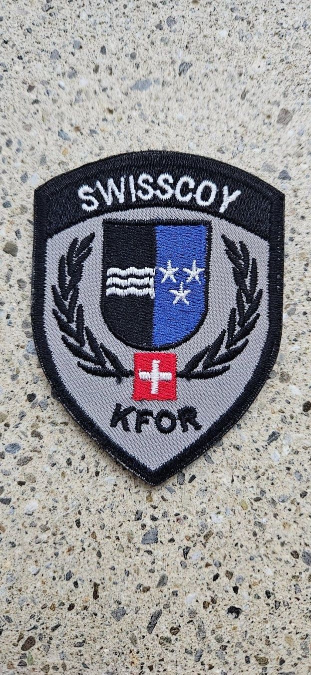 Schweizer Armee Placchette & Badge: *** Swisscoy Badge mit Klett *** – Nuovo e nell'imballaggio originale da Riedholz venduto da fr_sIruP