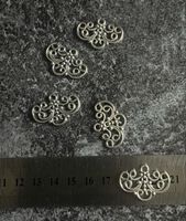 5 Connectoren silberfarben Ornament / Verbinder für Schmuck