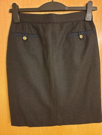 Jupe S, laine, doublée, excellent état, noire-anthracite