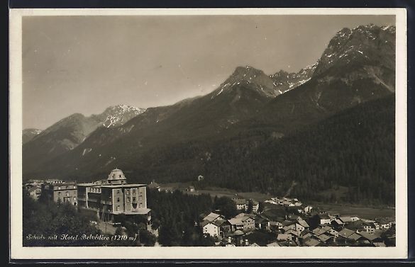 Cartoline postali: Schuls, Teilansicht mit Hotel Belvédèr – Usato da Berlin venduto da bartko-reher