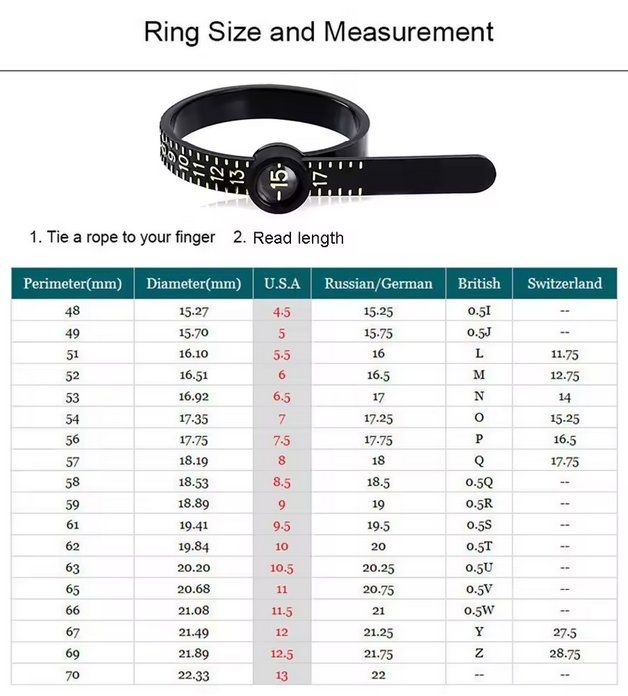 Misurare: Ringmesser / Ringmass / Ringgrösse bestimmen – Nuovo (secondo la descrizione) da Schwanden GL venduto da UHRKNALL 1