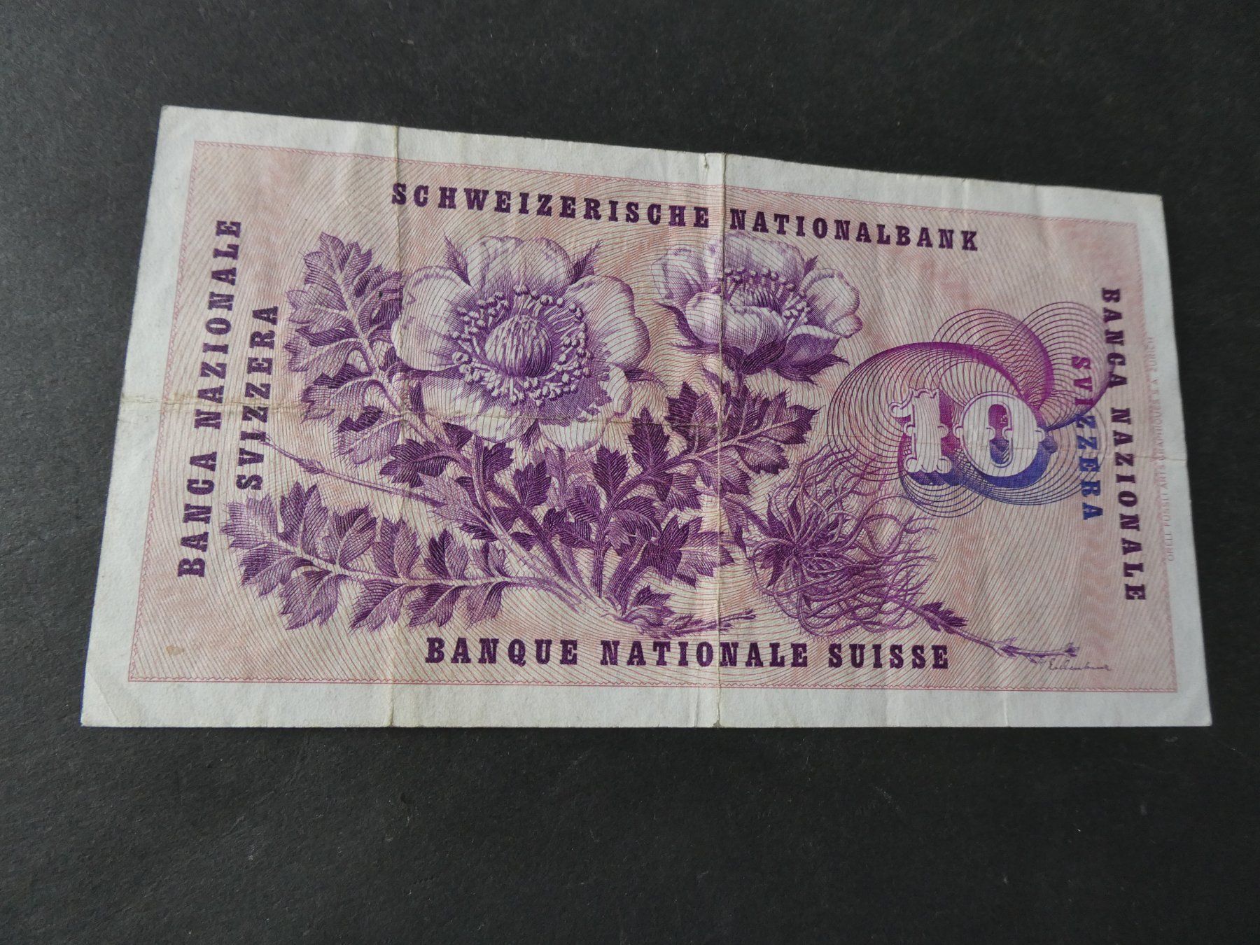 Banconote: Schweiz 1963, 10 Franken – Usato da Hinterforst venduto da Rohusri 1