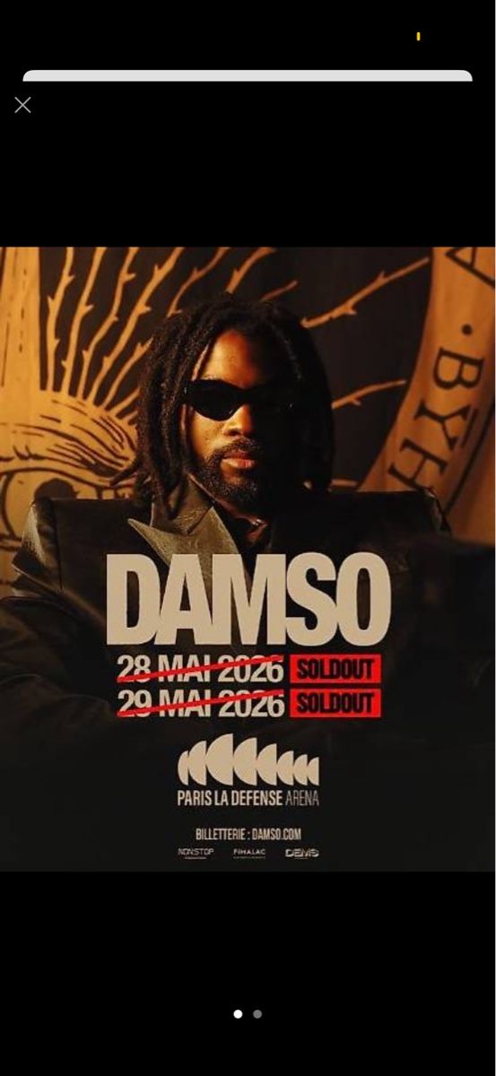 Biglietti: Damso concert – Nuovo (secondo la descrizione) da Rueyres venduto da lou_jv2b