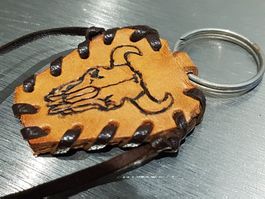 Schlüsselanhänger "Büffelkopf" aus Leder