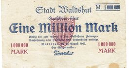 Waldshut 1 Mil.Mark +Stempel 23.08.1923 SS++-VZ