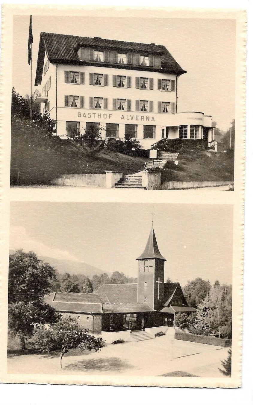 Cartoline postali: Egg Gasthof Alverna + St. Antoniuskirche – Usato da Olten venduto da clotaldi