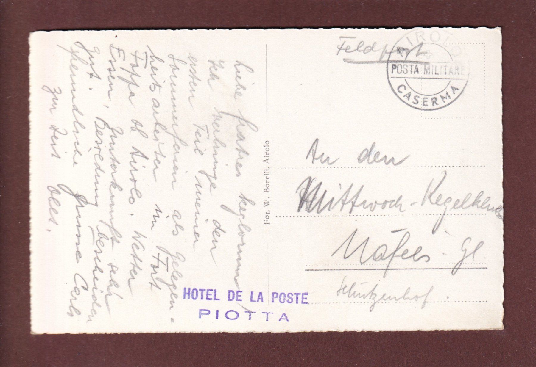 Cartoline postali: VALLE TREMOLA - Feldpost – Usato da Pully venduto da nicecards 1