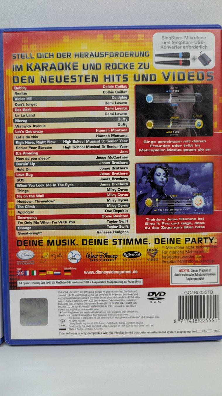 Giochi: Disney Sing It Set: Mikrofone + 4 Spiele, PlayStation 2 – Usato da Menziken venduto da mame18 5