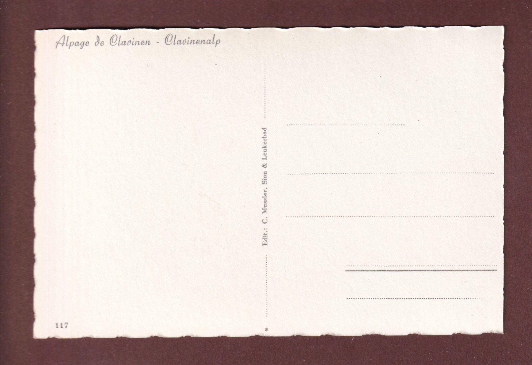 Cartoline postali: CLAVINENALP - Alpage de Clavinen – Usato da Pully venduto da nicecards-shop 1