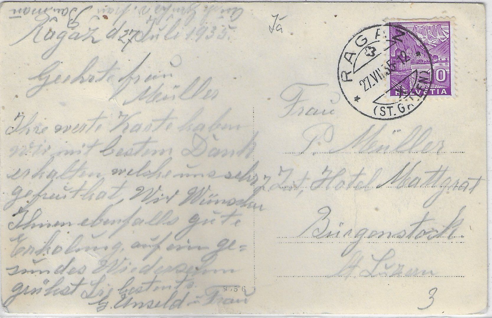 Cartoline postali: Bad Ragaz mit Falknis – Usato da Ettingen venduto da Kartenplanet 1