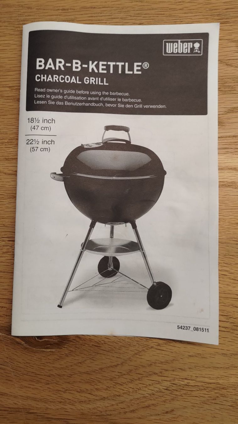 Weber Griglie: WEBER Holzkohlengrill BAR-B-KETTLE - 47 cm Durchmesser – Usato da Basel venduto da langga9 1