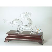 Swarovski Crystal Zodiacs Drache auf Holzsockel, Top!