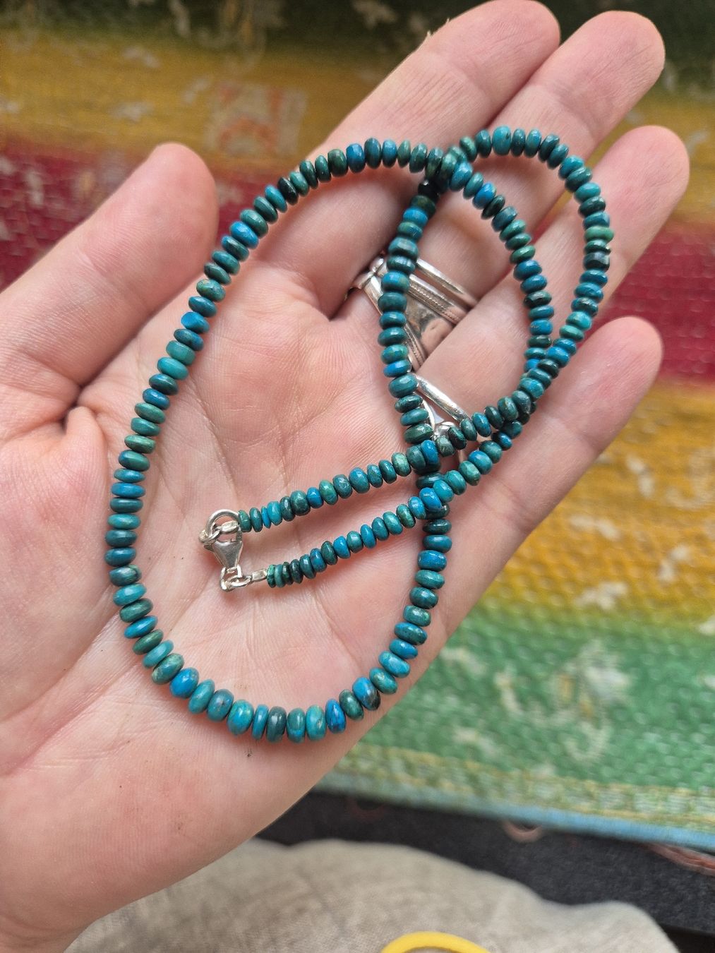 Catenine: Chrysokoll Kette 45cm lang – Nuovo (secondo la descrizione) da Niederdorf venduto da frau.patchouli