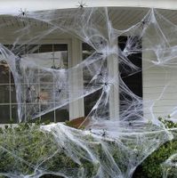 Halloween Dekoration Deko Spinnennetz weiss Grusel Horror
