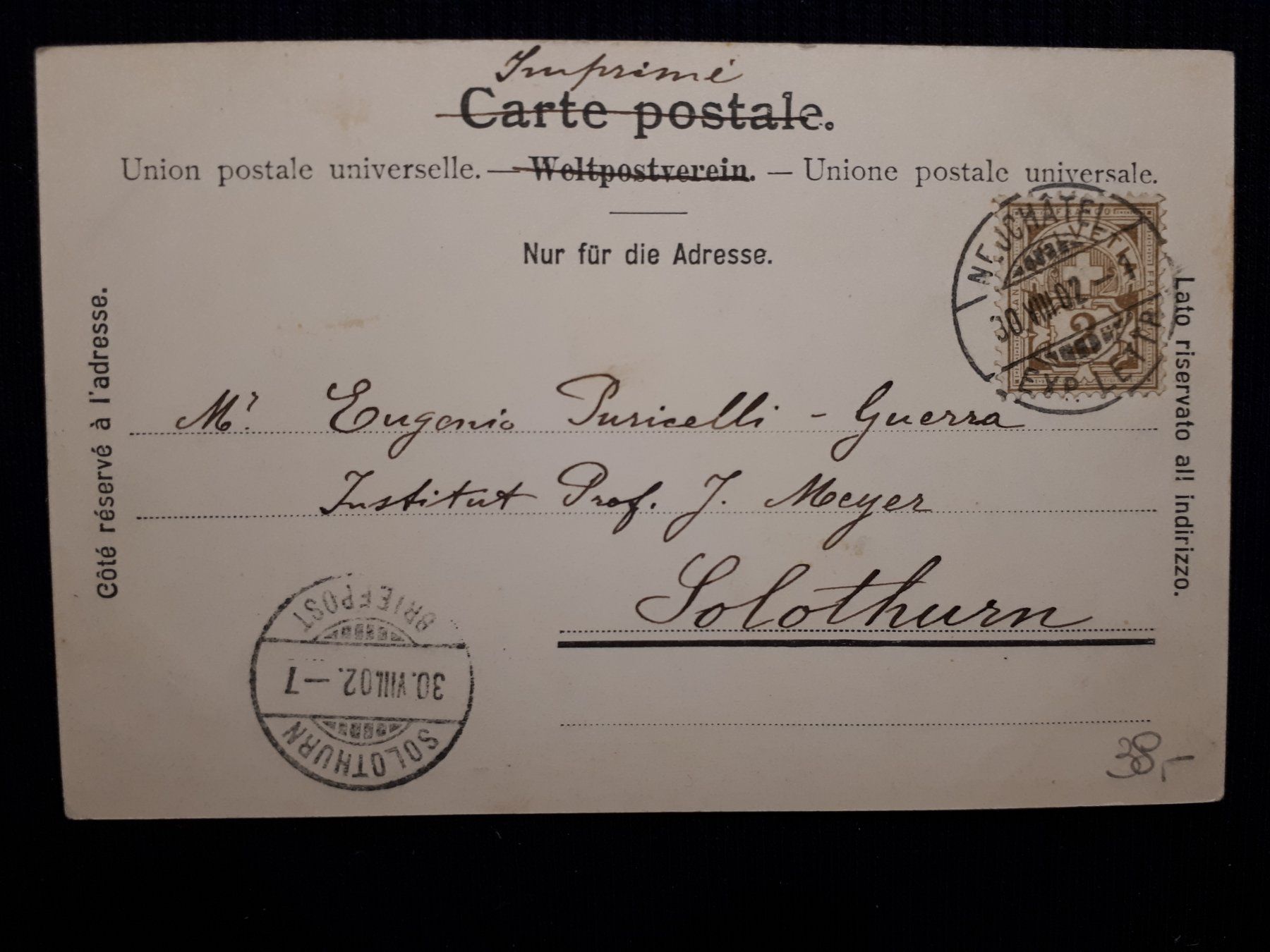 Ansichtskarten: NEUCHATEL 1902 - CARTE ANIMEE – Gebraucht aus Ponto Valentino von giorgia06 1