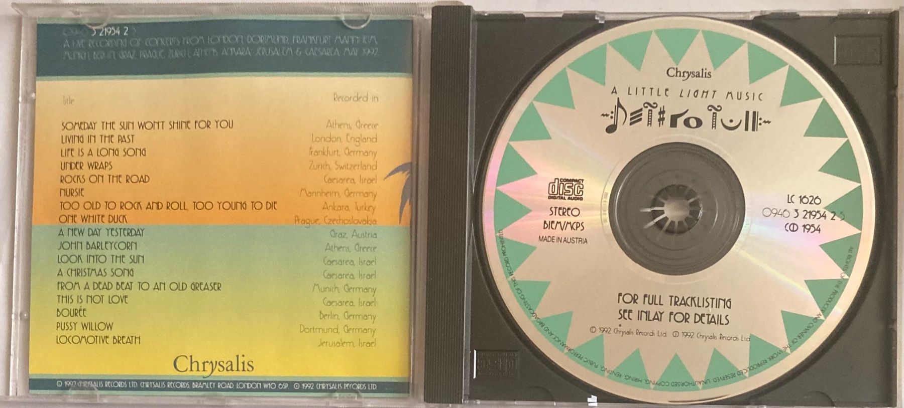 CD: JETHRO TULL - A LITTLE LIGHT MUSIC – Usato da Poliez-Pittet venduto da Newtown-Records 2