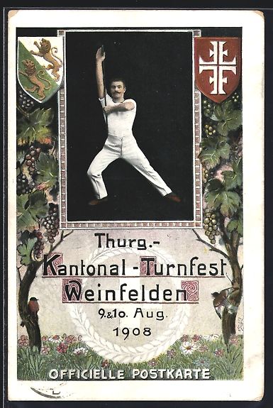 Ansichtskarten: Weinfelden /Thurg., Kantonal-Turnfest 19 – Gebraucht aus Berlin von bartko-reher