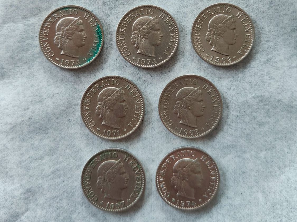 Tutti le monete: Lot de pièces 5 centimes Suisse – Usato da Vétroz venduto da yoann.moos