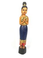 Asiatische Holzfigur, Thailand, Deko, "Sawadee Lady"