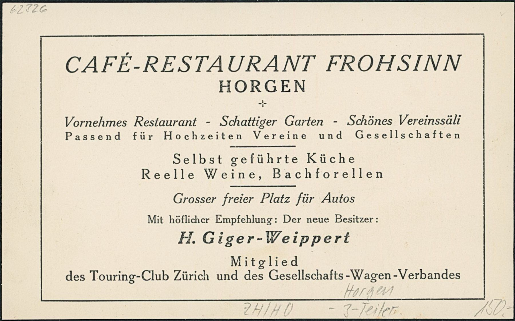 Cartes postales: ZH Horgen – Neuf (Voir description) à Schindellegi par stationary 1