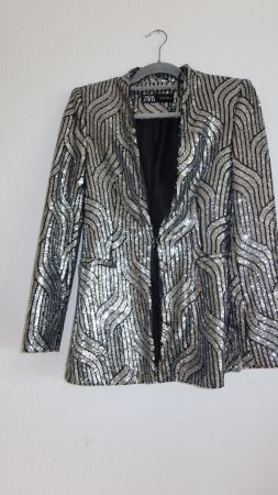 Glitzer Blazer Zara Gr. S