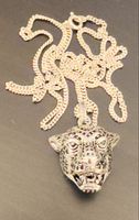 Silberkette mit Pantherkopf Anhänger 925er Silber