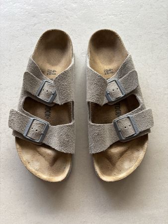 Original Birkenstock Arizona Veloursleder, grau, 41 schmal