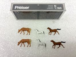 Preiser 79150N= 1 Set mit 6 Pferden - Spur N 1:160 - NEU