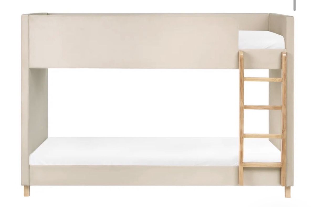 Beliani Letti: Hochbett Samtstoff CHOCQUES 90 x 200 cm Hellbeige /Beliani – Nuovo (secondo la descrizione) da Zürich venduto da sportstar3000 5