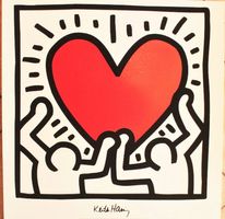 Geschenk zum Valentinstag Keith Haring - Nachher - Siebdruck