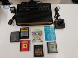 Atari VCS 2600 woody + 5 Games / alles getestet !