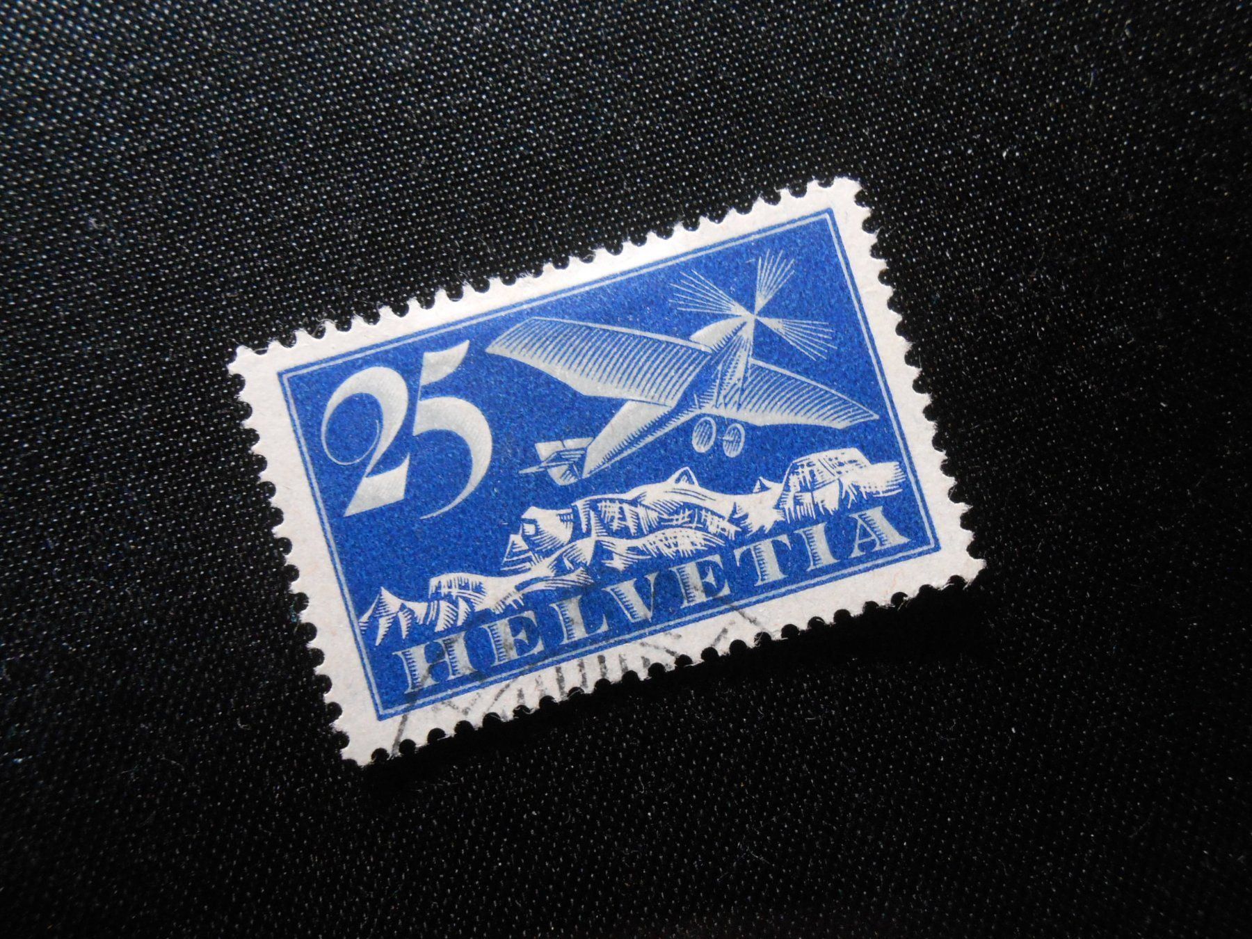 Tutti i francobolli: CH ZNr 5  25C  Flugpost  1923   Z CHF 35 – Usato da Hallwil venduto da pkaiser44