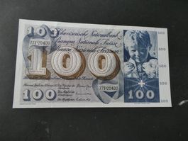 Schweiz 1971, 100 Franken   ungefaltet
