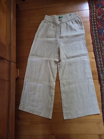pantalon lin benetton