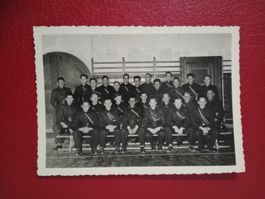 Photokarte Gruppe wahrscheinlich Feuerwehr s/w Karte