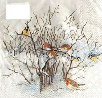 Serviette birds on branches (1211) 2Stk.