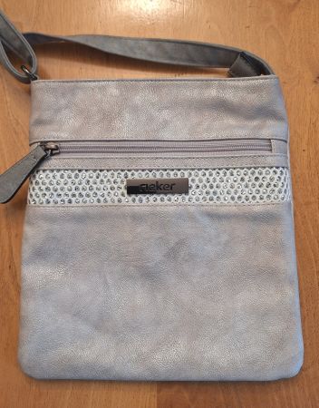 Rieker Umhängetasche, festlich neu Silber-grau mit Strass