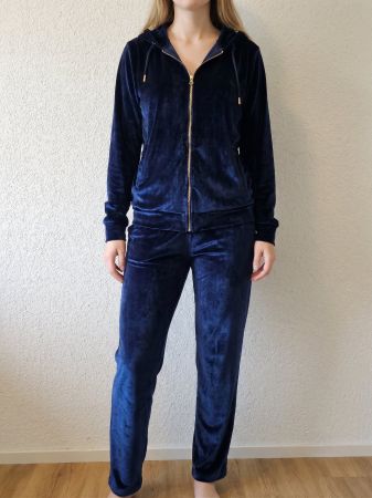 KNGBRO Damen Trainingsanzug Samt Marineblau L